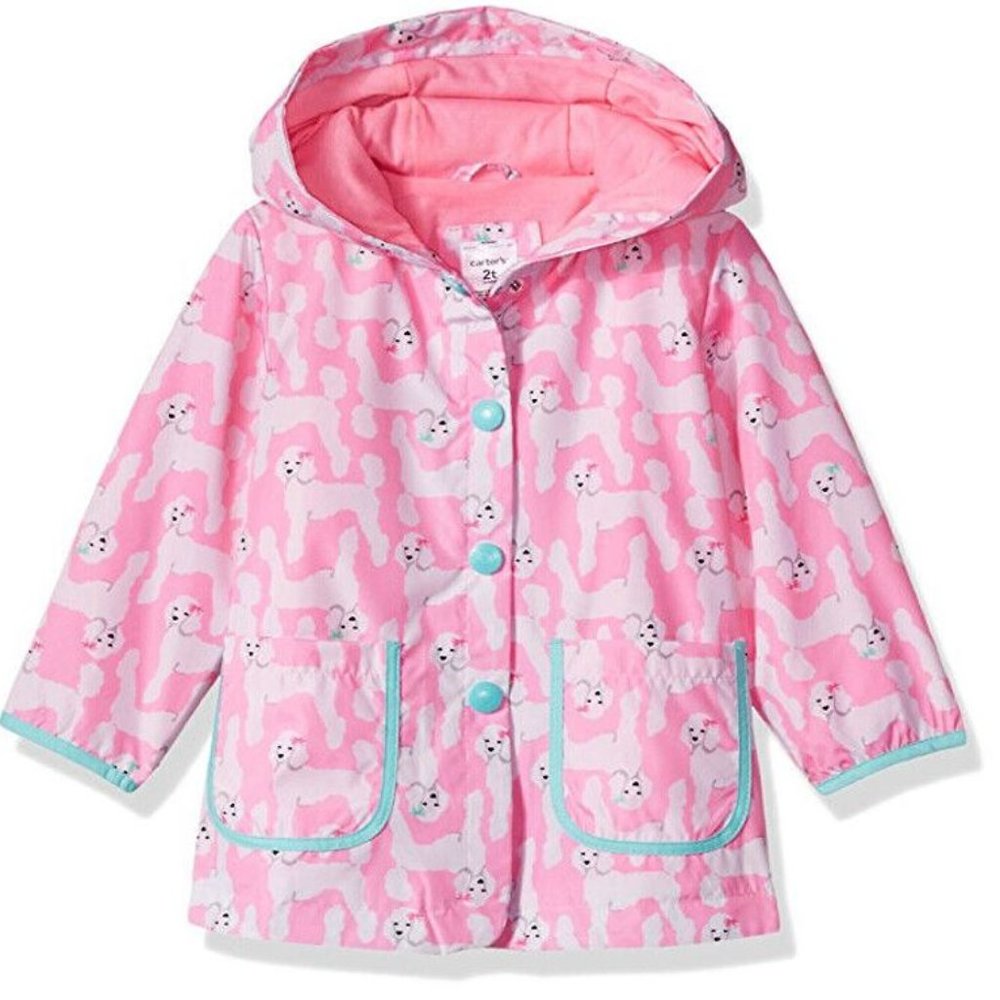 NWT Carter's Toddler Baby Girls Poppy Print Rain Coat Fleece-Lined Jacket 24M 2T - Picture 3 of 6